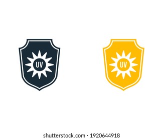 UV Light Shield Icon Vector Logo Template Illustration Design