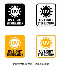 "UV light sterilization" bacteria and virus killing, cleaning and disinfection lamp information sign