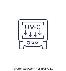 UV light sterilization, disinfection with UV-C lamps line icon