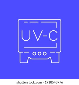 UV light sterilization, disinfection with UV-C lamp linear icon