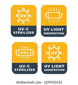 UV-Sterilisation, Ikone, Vektorgrafik, Aufkleber, Etikett, Zeichen.