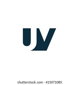 UV Logo. Vector Graphic Branding Letter Element. White Background