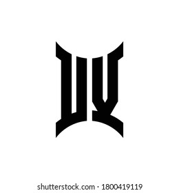 UV monogram logo with curved side design template