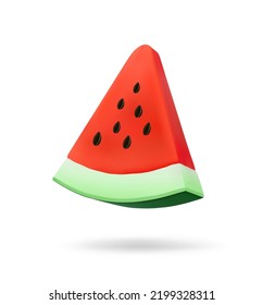 UV A piece of watermelon is like an inflatable toy. Vector illustration