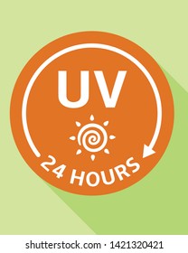 Uv protect 24 hours logo. Flat illustration of uv protect 24 hours vector logo for web design