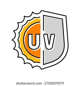 proteção uv ícone de cor vetor. sinal de proteção uv. símbolo isolado ilustração
