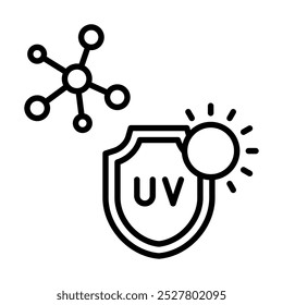 Compostos de proteção UV ícone linha vetor ilustração