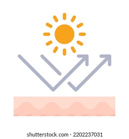 UV protection flat icon. Ultraviolet or solar protection. Protection skin. For presentation, graphic design, mobile application or UI. Vector Illustration.