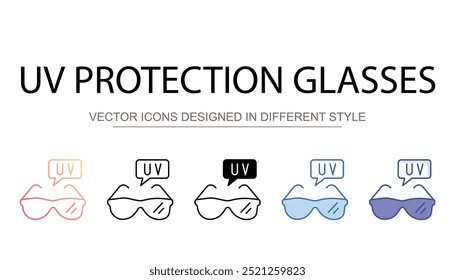 UV Protection Glasses icon design with white background stock illustration
