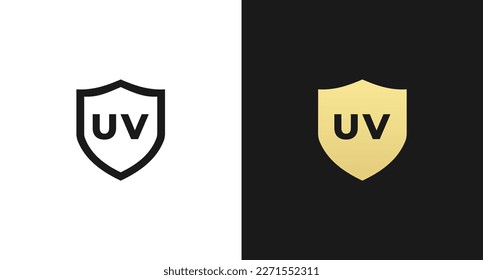 uv protection icon or uv protection label vector isolated in flat style. The best uv protection icon vector for packaging design element. uv protection mark vector for cosmetics packaging design. Icon