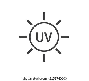 uv protection icon on white background. thin line symbol. Vector illustration