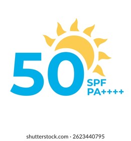 Ícone de proteção UV. Ícone de radiação UV. Símbolo ultravioleta. Ícones de proteção Sun Uv. Pictograma vetorial do protetor solar spf. Ilustração de cuidados com a pele, sinal para embalagem de cosméticos. FPS 50+РА+++
