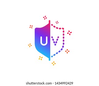 UV protection icon. Skin care sign. Healthy body symbol. Dynamic shapes. Gradient design uV protection icon. Classic style. Vector