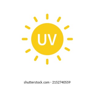 uv protection icon. Solar ultraviolet uv radiation logo. Vector illustration