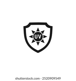 Icono de protección UV o Vector de icono SPF aislado. El mejor icono o etiqueta de protección UV para el diseño de embalaje del producto.