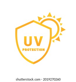 UV protection icon. Sun and shield. Illustration vector