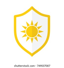 UV Protection Icon, Sun And Shield