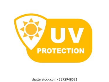 UV protection icon. Sun protection for skin. SPF icon for sunscreen or skin cosmetics packaging. Vector Illustration.