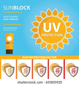 UV protection icon. Ultraviolet sunblock icon. SPF sun Protection icon. Vector illustration.