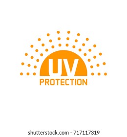 uv protection icon vector isolated on white, anti sun protect label