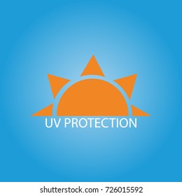 UV PROTECTION illustration icon vector on blue background