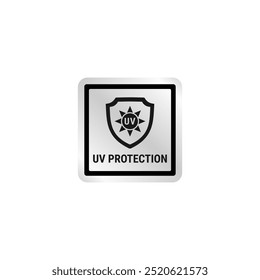 UV protection label or SPF icon vector isolated in flat style. Best UV protection sign or label for product packaging design.