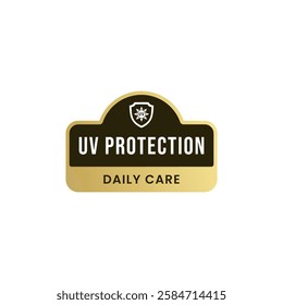 UV protection label vector isolated EPS. Best UV protection icon or label for product packaging design.