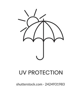 UV protection line icon in vector with editable stroke for packaging