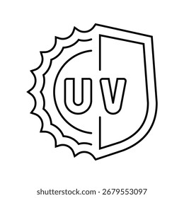ícone de linha de proteção uv vetor. sinal de proteção uv. símbolo de contorno isolado ilustração em preto