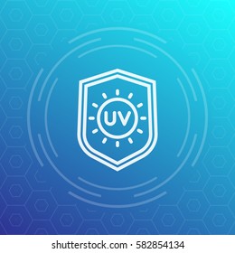 UV protection line icon, vector symbol