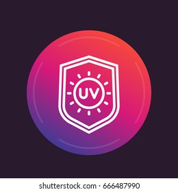 UV protection linear icon, vector illustration