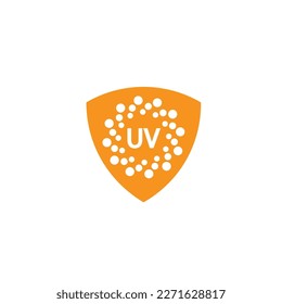 uv protection logo and icon vector, ultraviolet with reflection around the circle