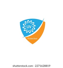 uv protection logo and icon vector, ultraviolet with reflection around the circle