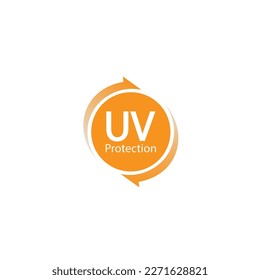 uv protection logo and icon vector, ultraviolet with reflection around the circle