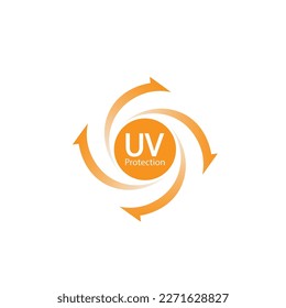 uv protection logo and icon vector, ultraviolet with reflection around the circle