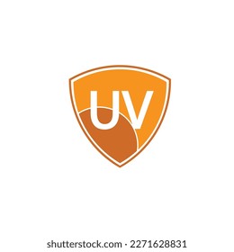 uv protection logo and icon vector, ultraviolet with reflection around the circle