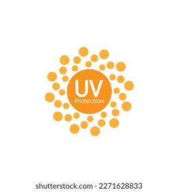 uv protection logo and icon vector, ultraviolet with reflection around the circle