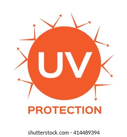 uv protection logo and icon vector, ultraviolet with reflection around the circle 