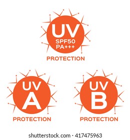 uv protection logo , icon and vector 3 ultraviolet set