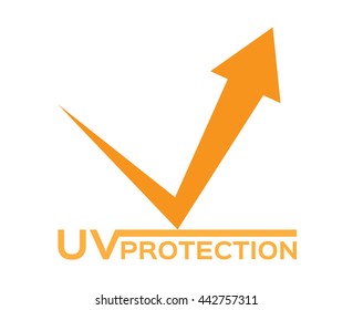 uv protection logo and icon vector . orange ultraviolet color