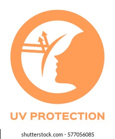 uv protection logo and icon vector . orange ultraviolet color