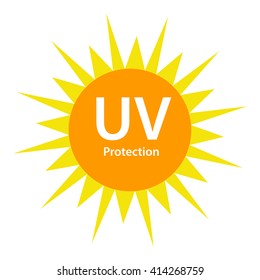 UV Protection logo with sun symbol uv protect 