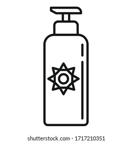 Uv protection lotion icon. Outline uv protection lotion vector icon for web design isolated on white background
