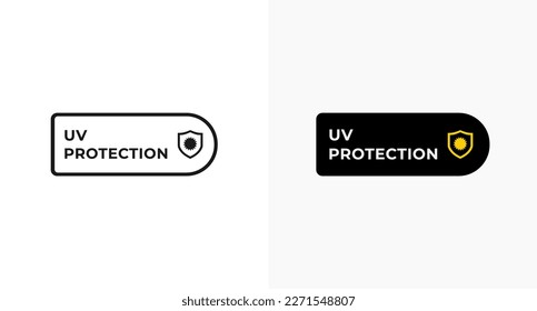 uv protection mark or label vector isolated in flat style. The best uv protection label vector for packaging design element. uv protection mark vector for cosmetics packaging design element.