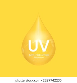 UV protection on white background,bubble shield. Solar protection screen from UV rays