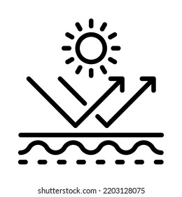 UV protection outline icon. Ultraviolet or solar protection. Protection skin. For presentation, graphic design, mobile application or UI. Vector Illustration.