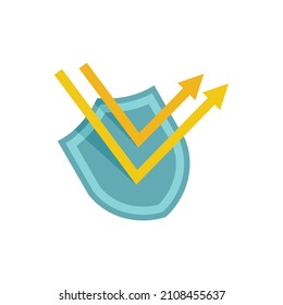 Uv protection shield icon. Flat illustration of uv protection shield vector icon isolated on white background