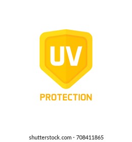 UV protection shield icon vector sign isolated on white background, idea of logo label