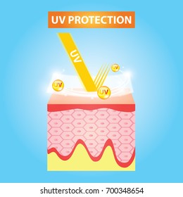 UV protection skin vector