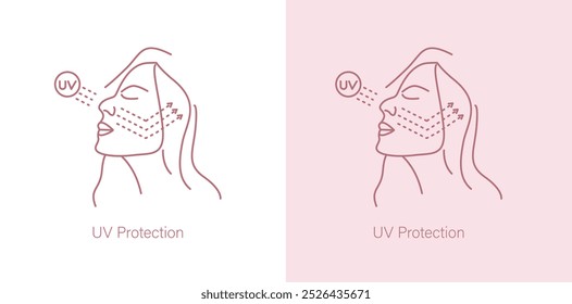 UV Protection Skincare Label Vector Icon